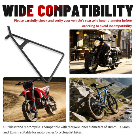 Heavy Duty Rear Motorcycle Kickstand Stable Parking Stand For Dirt Bikes And Motorcycles Universal Fit Mounts On Rear Axle