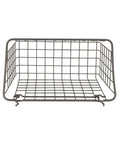 Straight Up Heavy Duty Wire Pegboard Wall Basket Rock Solid Metal Storage Bin For Garage Tools And Workshop Gear Super Handy Dual Mount Setup In Industrial Gray steel storage bin front view with open wire design