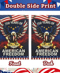 250th Anniversary USA Garden Flag Outdoor Double Sided Totally Patriotic Banner 12 X 18 Inch Eagle Stars And Stripes Design