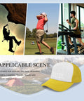 Lightweight Tan Hat For Men With Front Artwork Design Adjustable Buckle Strap One Size Fits Most Everyday Casual Go To Cap