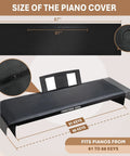 Lux Faux Leather Piano Keyboard Dust Cover With Waterproof Top And Soft Felt Lining, Extra Wide 67 x 16 inch fit for digital pianos
