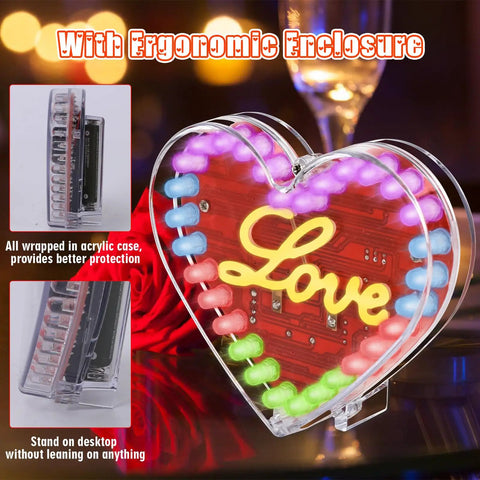 Heart Shaped LED Soldering Kit With Diffused 4 Pin RGB LEDs Love Filament DIY Electronics Project For Students