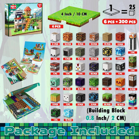 Magnetic Building Blocks Set 200 Pieces With 6 Base Plates For Kids Ages 3 4 5 6 7 8 9 10 11 12 STEM Construction Toys