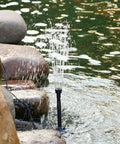 LED Fountain Pump With Lights Submersible Water Pump For Aquarium Pond Garden Backyard 10W 160GPH 600L/H installed near rocks