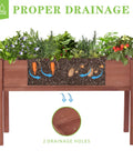 Heavy Duty Raised Garden Bed With Thick 2.4 Inch Leg Stand 48 By 24 By 30 Inches Outdoor Wood Elevated Planter Box With Liner
