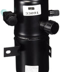 AC Accumulator 33091 Replacement Part For Cars And Trucks, Durable Climate Control Component with connectors, black finish