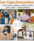Two Roll Bottle Sealing Tape Pack 1.18 Inch By 108 Feet Each Cut To Size Waterproof Leakproof Tape For Laundry Detergent Toiletries Jar Lids Travel Camping And Shipping use collage