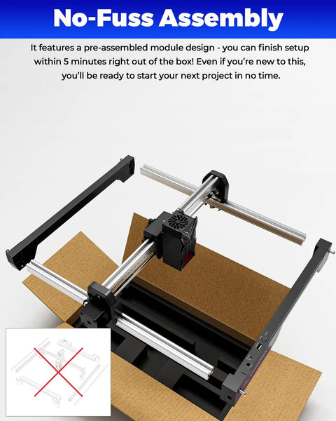 Swift 12W Laser Engraver For Beginners, Class 4 Laser Cutter, pre-assembled in a box, 300x300mm Working Area
