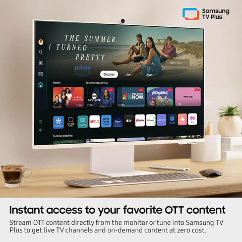32 Inch M80D Series 4K UHD Smart Monitor With Streaming TV Built In Speakers HDR10 Plus AI Upscaling USB C Ergonomic Stand SlimFit