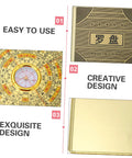 Small 10cm Alloy Feng Shui Compass with flip cover and creative design showing intricate details, ideal for navigation and home setup.