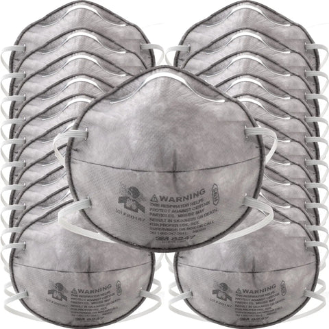R95 NIOSH Disposable Respirator For Oil Environments With Carbon Filter And Braided Comfort Strap For All Day Comfort Pack Of 20 Safeguards Against Nuisance Odors And Organic Vapors APF 10