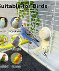 No Mess No Fuss Bird Water Dispenser And Food Feeder Set With Heavy Duty Perch Pole For Parrot Cage Accessories, featuring birds like parrot and canary.
