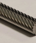 Close-up of SA-1L 1/4 Inch Cylinder Bur Single Cut Solid Carbide showing detailed spiral cutting edges for precision machining.