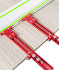 Go Ahead And Nail Those Perfect Board Cuts With This Premium Complete Track Saw Parallel Guide System Extending 0 To 68 Inches showing red aluminum guide.