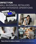 Money Counter Machine For Busy Cash Desks All In One Count Mixed Denominations Fast Detect Counterfeits Portable Currency