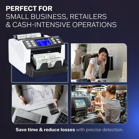 Money Counter Machine For Busy Cash Desks All In One Count Mixed Denominations Fast Detect Counterfeits Portable Currency