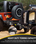 2 Inch Rear Hitch Receiver Kit For 2007 To 2018 Jeep Wrangler JK 4 Door And Unlimited With 4 Pin Wiring Harness, installed