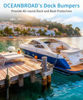 Hella Sturdy Marine Grade Dock Corner Bumpers Boss Level 10 6 Inch Inflatable Boat Hull Protectors For 90 Degree Angles mounted on dock.