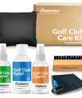 Complete Golf Club Care Kit Clean, Polish, And Restore Irons, Drivers, And Putters With Scratch, Scuff, And Rust Remover, Grip Cleaner, Club Cleaner, And Polish For A Fresh Shine And Way Better Grip. Kit with 4 oz bottles, brush, and pouch