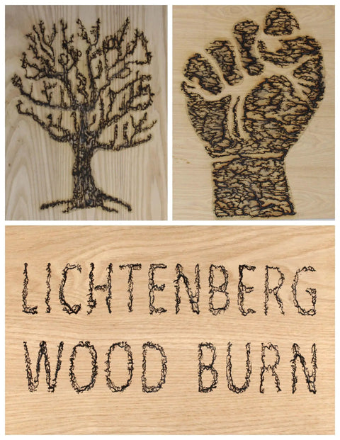 Fractal Wood Burning Lichtenberg Machine Kit Pro Grade With Neon Sign Transformer Copper Rods Clamps Brush And Manual High Voltage 10kV 30mA Not LED Neon Power Supply Burner For Detailed Tree Patterns