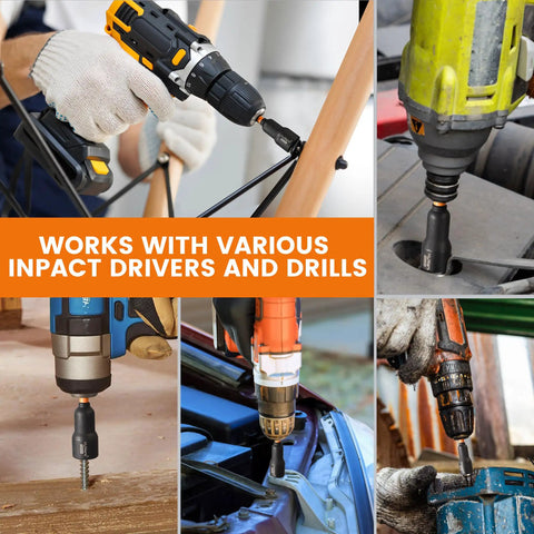 Magnetic 16 Piece Nut Driver Set For Impact Drill And Driver With Deep Quarter Inch Hex Shank in various use scenarios