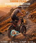 Rider on a Dual Battery Adult Electric Bike With 956 Wh Juice And A Mean 1800W Motor logging a rugged trail.