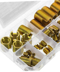 Carbon Steel Thread Repair Inserts Kit With Self Tapping Screws 50pc Wire Thread Repair Set For Damaged Threads Metric Size Assortment Easy Slotted Screw Sleeve Repairs No Brainer Quick Fix in organizer box