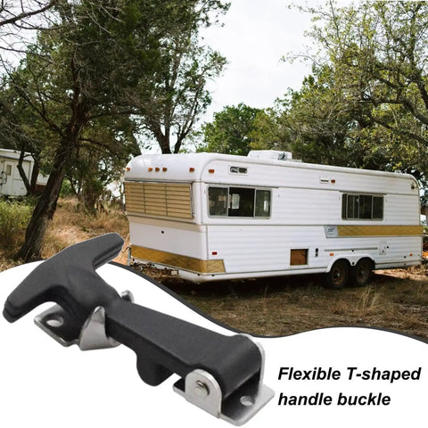 Rugged Heavy Duty Rubber Hood Catch Kit With Stainless Steel Bracket And Flexible T Handle Latch Rubber Drawer Locking Clamp For Vehicle Hoods