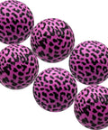 Pink Leopard Print Novelty Golf Balls Set Of 12 For Gifts And Tournaments with 360-degree leopard design, six balls close-up view