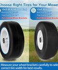 Flat Free 13x5 Front Lawn Mower Tires And Wheels For Zero Turn Mowers Smooth Tread 13x5x6 Bore diagram