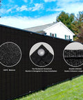 Black 3x16 Balcony Privacy Screen Made From HDPE UV Protected Fence Mesh Shade Net Cover for outdoor privacy