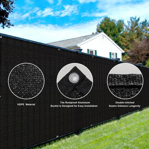 Black 3x16 Balcony Privacy Screen Made From HDPE UV Protected Fence Mesh Shade Net Cover for outdoor privacy