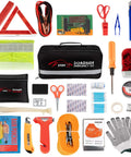 Beefed Up Roadside Emergency Kit For Cars And Trucks With Jumper Cables Tow Rope Reflective Triangle Tire Pressure Gauge Safety Vest