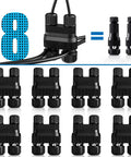 Fastlock2 Low Voltage Landscape Lighting Wire Connectors Waterproof 12-18 Gauge Easy Install For Garden Lights And Pathway Illumination, 8 Pack Durable Quick Connectors For Outdoor Use