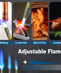 Push Button Propane Torch Head With Adjustable Flame And Continuous Flame Lock One Hand Ignition for various tasks