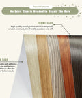 Premium Gray Wood Grain Peel And Stick Film 2.4 Inch By 15 Feet Self Adhesive Repair Wrap showing various wood grain styles and back side features.
