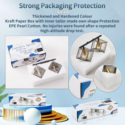 Strong packaging for Rotatable 3 Cube Shade Vanity Light For Bathroom Over Mirror Mount Dope Matte Black Wall Fixture