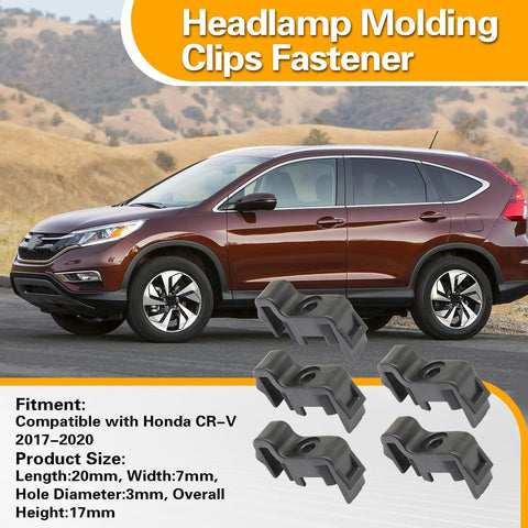 Honda CRV Headlamp Clip Trim Molding Kit 5Pcs Replacement Fasteners For 2017 2018 2019 2020 vehicle with black clips