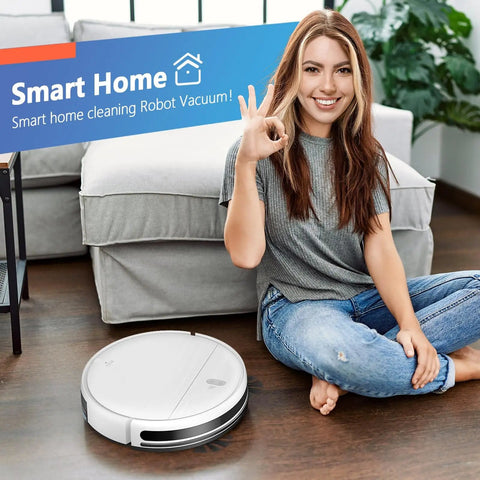 Two In One Robot Vacuum And Mop With App Control Alexa Voice Control Slim Two Point Eight Seven Inch Profile Self Charging