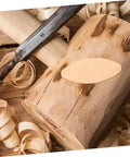 100Pcs Wood Joining Biscuits Set For Rock Solid Furniture Joints Hardwood Joiner Accessories on wooden surface with chisel