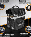 Black storage bag with velcro closure and reflective strip from Beefy Off Road Winch Recovery Kit 8 Piece Set With 4x20 Tow Strap 4x8 Tree Saver 33000 Lbs