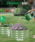 Three Round Galvanized Raised Garden Beds Kit 2 Foot Diameter By 1 Foot Deep Outdoor Planter Boxes For Vegetables Fruits Herbs And Flowers Olive Green No Fuss Setup Durable Weatherproof Design