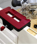 Self Clamping Door Hinge Jig With Pro Grade Adjustments and Latch Templates on door edge with router for mortises from 2.5 to 4.5 inches