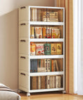 Extra Large Lockable Stackable Storage Bins With Lids On Wheels, 5-Tier Collapsible Plastic Organizer Bins For Closet