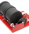 Rotary Rock Tumbler Kit With Dual Rubber Barrels 6 Lb Capacity Each Model AR2 115 Rock Tumbler, red frame, fan-cooled motor