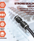 Strong sealing 3/8 Inch Push To Connect Tee Air Line Fittings Kit with Quick Connect Pneumatic Fittings for Air Hose, durable 10 pack