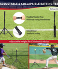 Adjustable batting tee for 7x7 Ft Extra Large Baseball And Softball Training Net With Batting Tee, Heavy Duty Steel Frame, use by kids and adults.