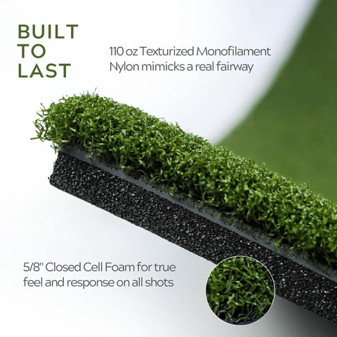 Durable 4x5 Golf Mat For Indoor Outdoor Practice heavy-duty foam base and nylon surface detail