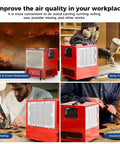 Portable Air Filtration System with 180 Degree Air Intake and High Velocity Vortex Fan for woodworking and dust control