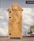 Wooden outdoor shed with heavy duty gate hinges three and a half inch black iron with rust resistant powder coat and galvanized finish.